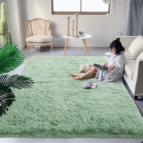 Vista 57 de DweIke Alfombras de pasillo beige esponjosas para dormitorio, 2 x 6 pies, alfombra larga de felpa suave para niñas y niños, antideslizante y lavable