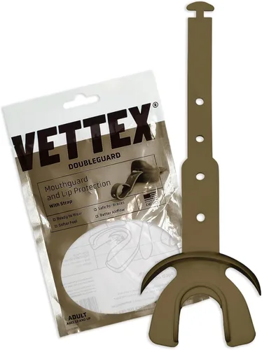 Vista 17 de Vettex Doubleguard Protector bucal con Protección de Labios - Adulto, Aguamarina Football, Lacrosse, MMA, Boxing, Adjustable Helmet Strap, Braces