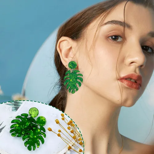 Vista 3 de 556072 Pairs Fashion Earrings Set with Leopard Hoop Stud Jacket Earrings,Bohemian Tassel Dangling Earrings for Women Girls Jewelry Valentine