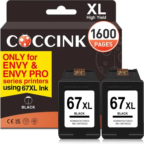 Vista 9 de COCCINK 67XL para HP Ink 67 XL Cartuchos de tinta Envy 6000 6052e 6055e 6065e 6058 6400 6455e 6458e Envy Pro 6000 6400 Impresoras Tinta de impresora