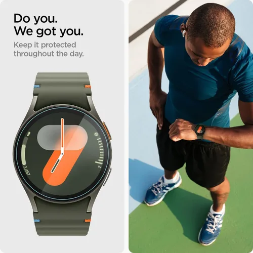 Vista 4 de Spigen Protector de pantalla de vidrio templado [GlasTR EZ FIT] diseñado para Galaxy Watch 7 (40mm) - Paquete de 2