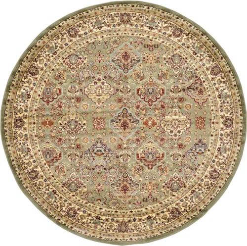Vista 22 de Unique Loom - Colección Voyage - Alfombra redonda tradicional oriental, marrón, Polipropileno, verde claro/azul claro