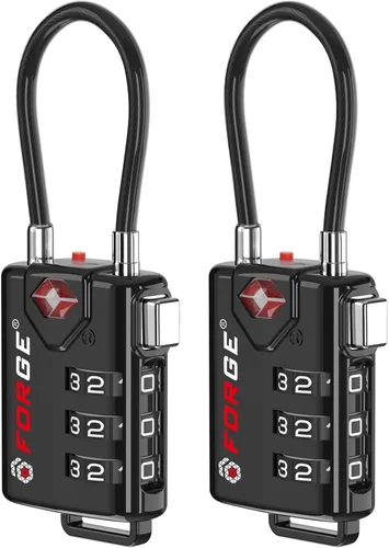 Vista 13 de Cerraduras para equipaje con cable aprobadas por la TSA, combinación reajustable con cuerpo de aleación, Moderno