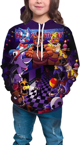 Vista 4 de BLYLUXU Boys and Girls Hoodie Teen 3D Printed Pullover Sweatshirt Kids Cartoon Game Sports Tops