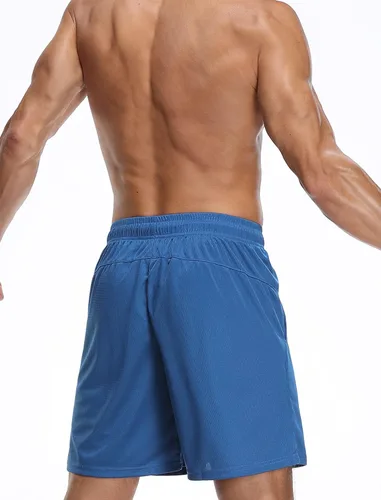 Vista 6 de NELEUS Pantalones cortos de correr para hombre de 7 pulgadas con bolsillos