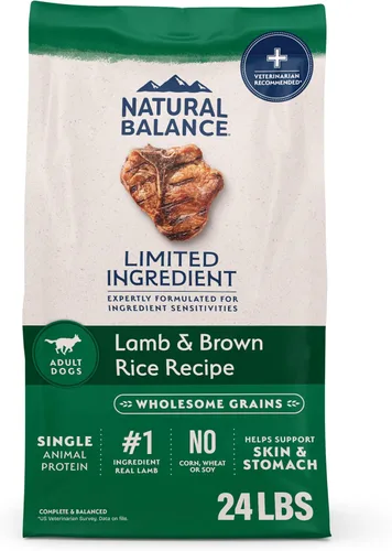 Vista 21 de Natural Balance Alimento seco para perros adultos de ingredientes limitados con granos saludables, receta de carne de res y arroz integral, 24