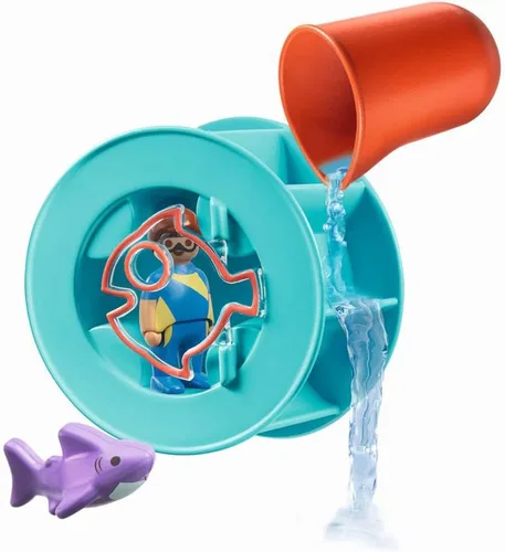 Vista 7 de PLAYMOBIL 1.2.3 Rueda de agua Aqua con Baby Shark