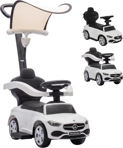 Vista 10 de Qaba Auto de empuje 4 en 1 para niños pequeños con licencia Mercedes-Benz Negro