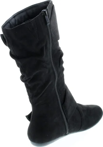Vista 5 de Forever Link Klein-70 - Botas de tacón plano con hebilla y punta redonda cerrada para mujer