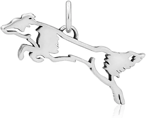 Vista 3 de Dazzling Paws Jewelry Collie colgante de plata de ley, cuerpo