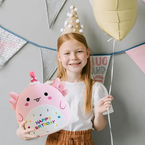 Vista 5 de Gudisi Axolotl de Felpa Adorable Animales de Peluche de Axolotl Suaves Regalo de Cumpleaños Axolotl de Felpa Almohadas para Niños Niños Niñas Rosa