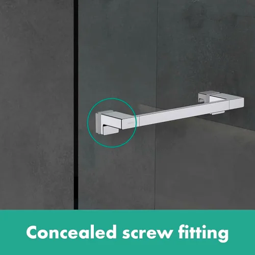 Vista 2 de hansgrohe AddStoris 41759000 - Manija para puerta de ducha cromada de 2 pulgadas, accesorios Cromo
