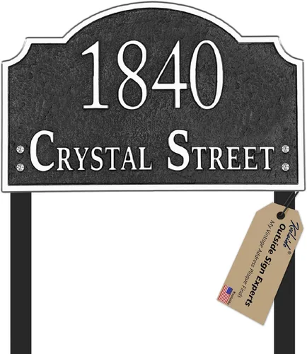 Vista 9 de Placa de dirección personalizada MONTADA EN CÉSPED - Letrero personalizado de número de casa, placa de dirección, números de dirección de casa