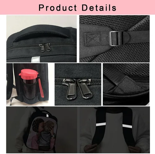 Vista 4 de Mochila de anime de dibujos animados para niñas y mujeres, linda mochila escolar Kawaii, doble capa, gran capacidad, mochila de viaje, Color 3