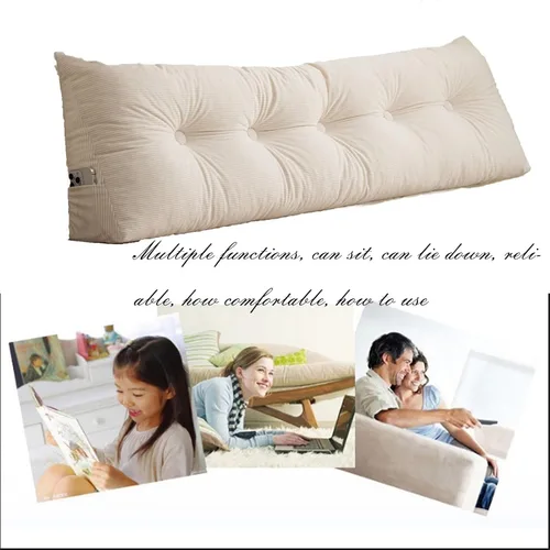 Vista 6 de Almohada triangular grande para cabecero, tamaño individual XL, para universidad, color verde aqua, almohada de lectura, cojín de apoyo