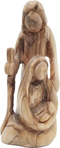 Vista 14 de Zuluf HOF027 - Figura de madera de olivo de 3.1 pulgadas, pequeña Natividad tallada a mano de José, Virgen María y Niño Jesús, inauguración de casa