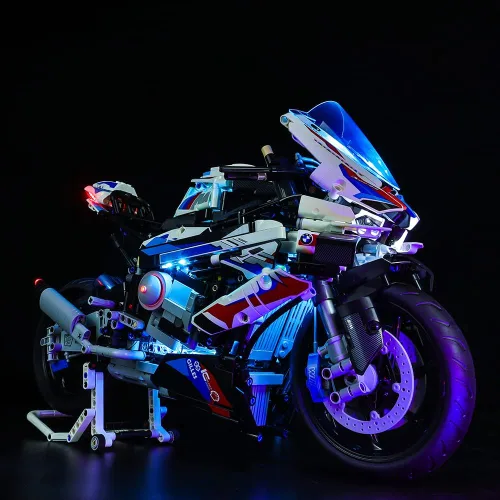 Vista 4 de Kit de luces LED RC para (M 1000 RR motocicleta 42130) modelo de bloques de construcción, kit de iluminación de construcción compatible con Lego