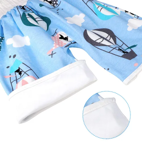 Vista 3 de 2 paquetes de pantalones de pañal impermeables para entrenamiento para ir al baño, pantalones de pañal de tela para bebé niño y niña para la noche