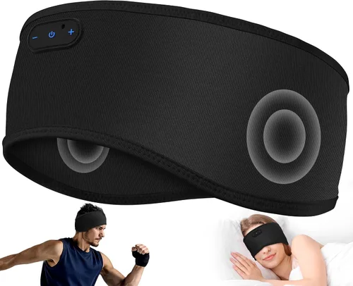 Vista 8 de MUSICOZY Sleep Headphones Bamboo Bluetooth Headband for Side Sleepers Sleeping Headbands Wireless Sports Earphones Sweat Resistant Earbuds for
