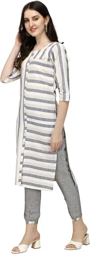 Vista 4 de TRENDMALLS Kurta con pantalón de mezcla de algodón del sur para mujer