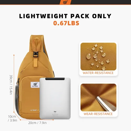 Vista 5 de SKYSPER - Mochila cruzada con bloqueo RFID, mochila de bandolera, mochila para el hombro y el pecho, mochila de viaje y senderismo, para mujeres