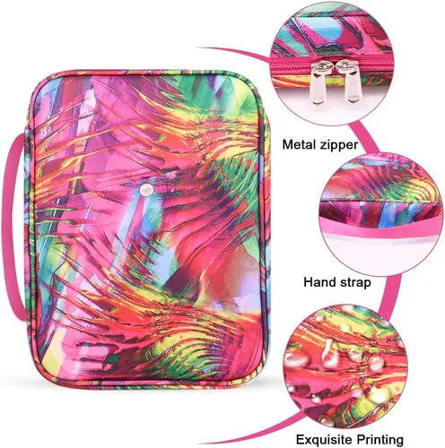 Vista 3 de Fundas para la Biblia para mujer con asa de transporte, funda de libro con bolsillo con cremallera, funda para la Biblia para mamá, damas