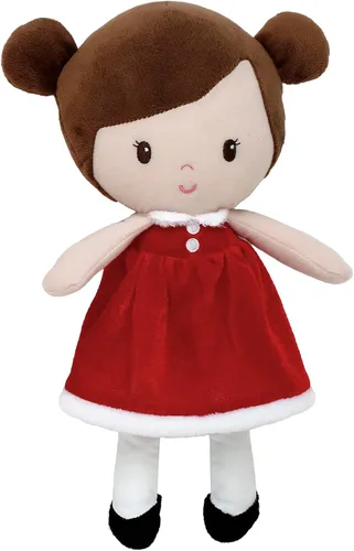 Vista 5 de Little Me - Muñeca de peluche de 11 pulgadas con sonajero, Brigitte (damasco floral, rosa)