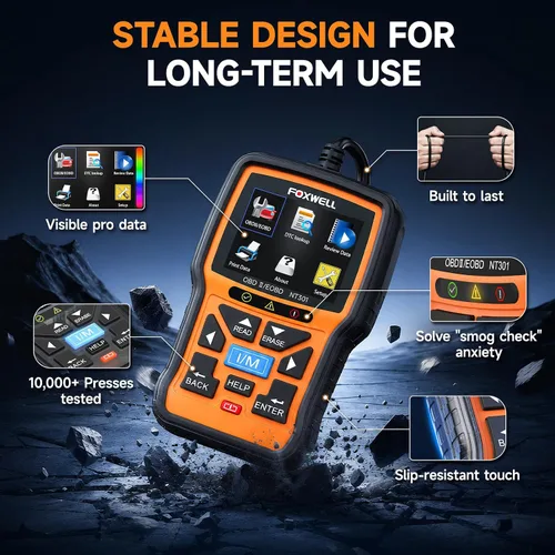 Vista 8 de FOXWELL NT301 OBD2 escáner de datos en vivo profesional mecánico OBDII lector de código de diagnóstico herramienta para comprobación de luz del motor