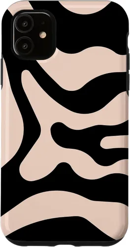 Vista 5 de Funda para iPhone 15 Retro Negro 60s 70s Estético Retro Liquid Swirl Groovy