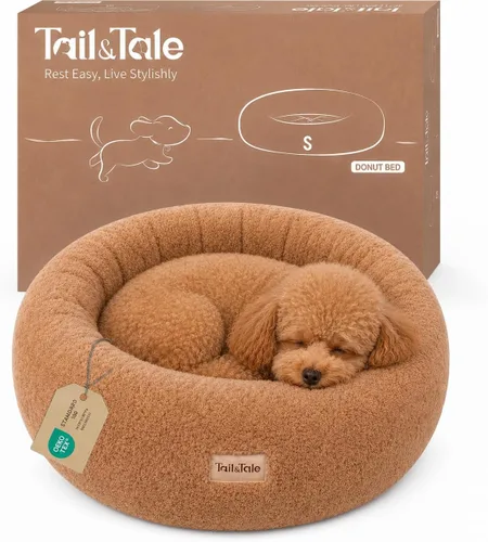Vista 14 de Cama refrescante calmante para perros y gatos pequeños – Cama ortopédica redonda de espuma viscoelástica para perros, alivio de la ansiedad y apoyo