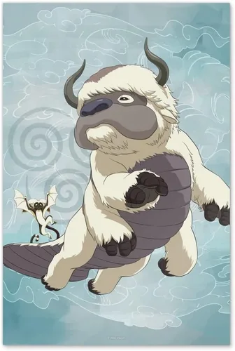 Vista 6 de GRAPHICS & MORE Póster de papel decorativo para pared de Avatar the Last Airbender Appa & Momo
