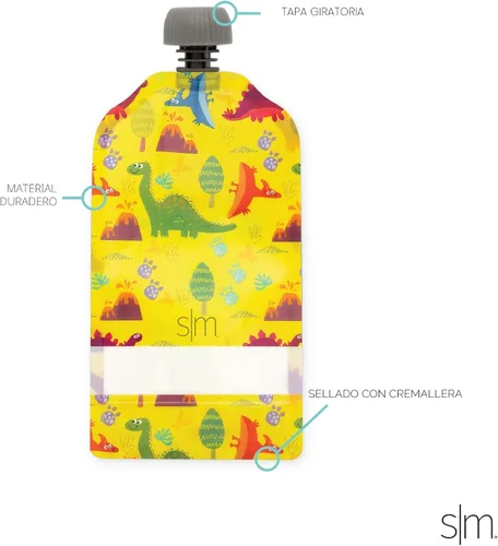 Vista 3 de Simple Modern Bolsas reutilizables para alimentos de bebé para niños pequeños Plástico libre de BPA, apto para alimentos, apto para congelador