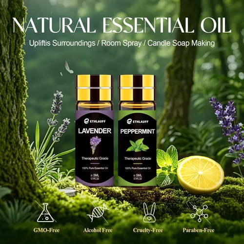 Vista 2 de Conjunto de los 12 mejores aceites esenciales, aceite esencial puro para difusor, humidificadores, cuidado de la piel, masaje, fragancia