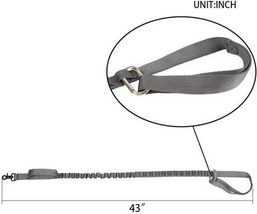 Vista 6 de Collar de perro de tamaño S para cachorros, correa elástica ajustable de nailon para perro, correa táctica para perros con asa