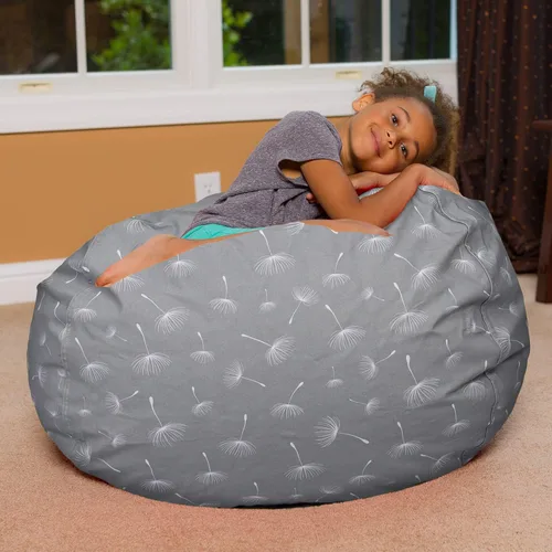 Vista 6 de Posh Creations - Sillón puff para niños, adolescentes y adultos, incluye funda extraíble y lavable a máquina, tamaño grande de 38 pulgadas, lona