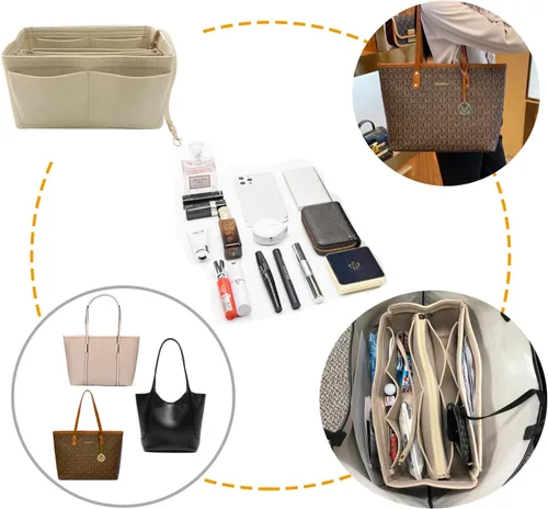 Vista 5 de Lmeison Organizador de bolso, bolsa en bolsa, organizador de tela de fieltro, 5 tamaños para Speedy Neverfull