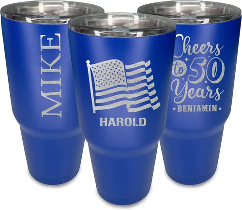 Vista 15 de Vaso de café personalizado con tapa y pajita, 30 onzas, añade tu propio texto Blanco