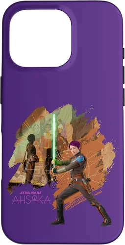 Vista 19 de iPhone 11 Star Wars Ahsoka Part Two Sabine Wren Mural y estuche de sable de luz