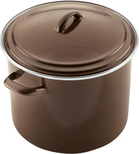 Vista 2 de Ayesha Curry Kitchenware Ayesha Curry - Olla esmaltada de curry en acero con tapa, 12 cuartos de galón, azúcar morena Azúcar Moreno