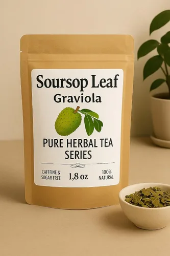 Vista 3 de Graviola de hojas de guanábana - Hojas de té de hierbas secas premium Annona Muricata Infusión de bienestar natural