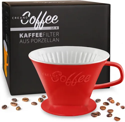Vista 14 de Creano XXL gotero de café de porcelana azul - cafetera de cono de cerámica - cafetera de café vertida - tamaño del filtro 4 - calidad enorme