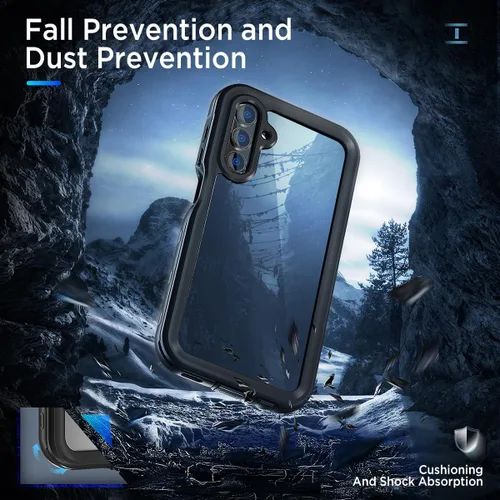 Vista 4 de Miimall Funda impermeable para Samsung Galaxy A15 5G, IP68 bajo el agua, a prueba de caídas de 14 pies, protector de pantalla integrado, a prueba