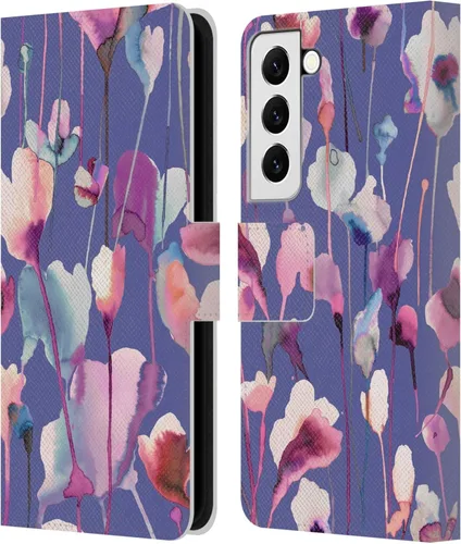 Vista 61 de Head Case Designs Officially Licensed Ninola Abstract Poppies Lilac Floral Leather Wallet Case Compatible with Samsung Galaxy A07 4G