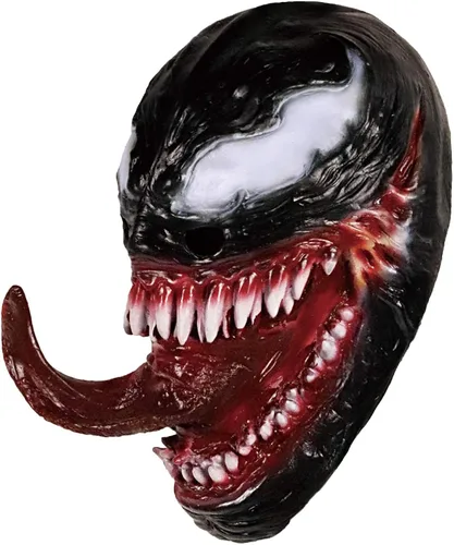 Vista 3 de Casco de máscara de veneno para cosplay, accesorios de fiesta para adultos, Halloween, Universo Deluxe (A)