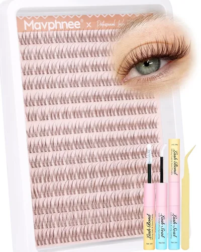 Vista 13 de Extensiones de pestañas en racimo naturales DIY, extensiones de pestañas en racimo con curva C, extensiones de pestañas en racimo para ojo de gato