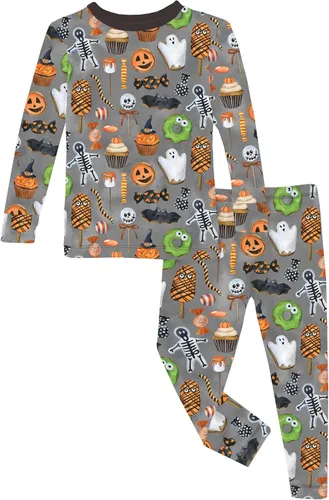 Vista 16 de KicKee Pants Conjunto de pijama de manga larga con estampado de piezas