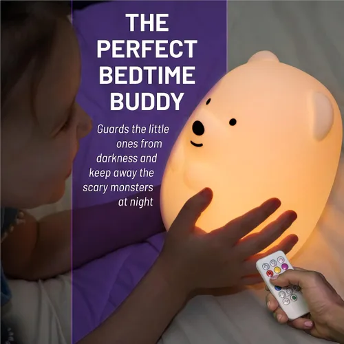 Vista 7 de Lumipets Luz nocturna de animales para niños, luz de silicona para bebés y niños pequeños, luz nocturna blanda para habitación de niños, luces