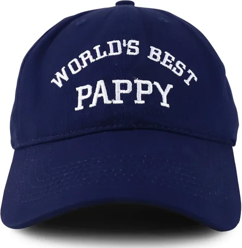 Vista 2 de Trendy Apparel Shop World's Best Pappy - Gorra de béisbol bordada de algodón suave de perfil bajo, talla única