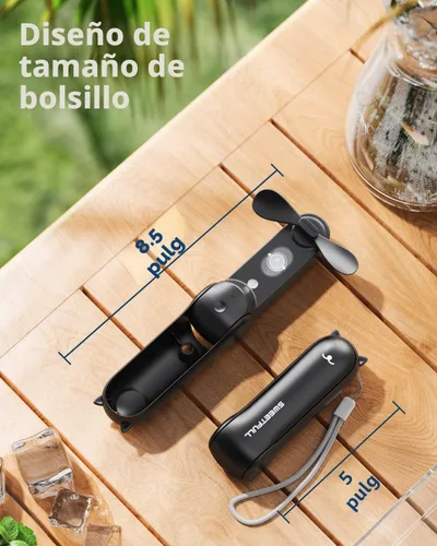 Vista 5 de SWEETFULL Ventilador de Nebulización Portátil, Ventiladores Nebulizadores Personales de Mano, Ventilador Pequeño Recargable, Mini Rociador de Agua