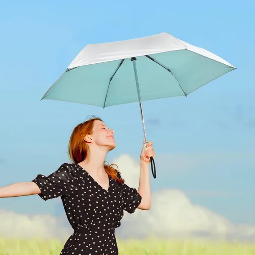 Vista 8 de G4Free Paraguas de viaje con protección UV UPF 50+ con mango de madera, 42 pulgadas, ligero, para sol, lluvia, plegable, cierre automático